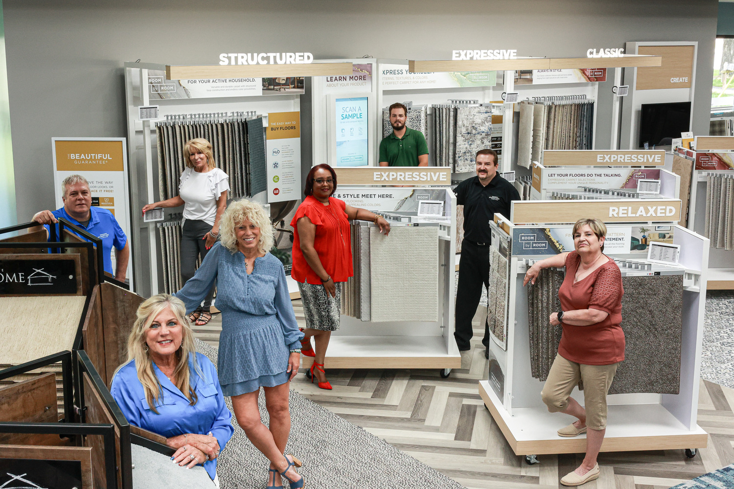 kids playing on newly installed Carpet One vinyl flooring in playroom