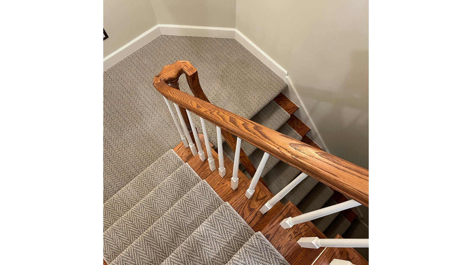 Professional stair runner installation by Independent Carpet One
