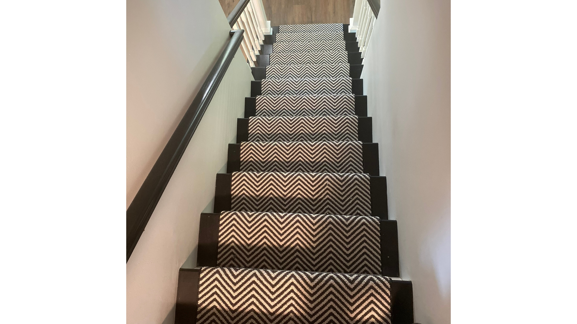 Pet-friendly stair runner carpet installation