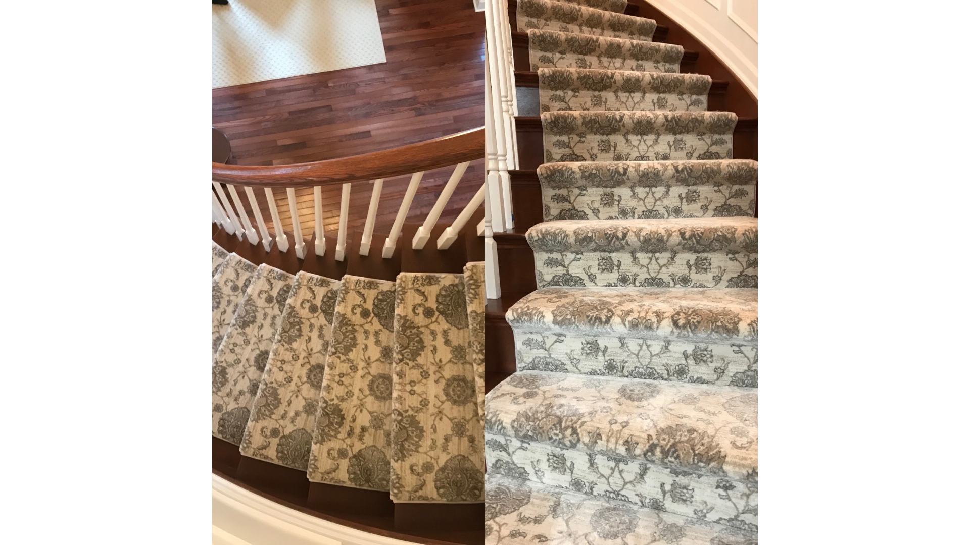 Patterned stair carpet with custom border