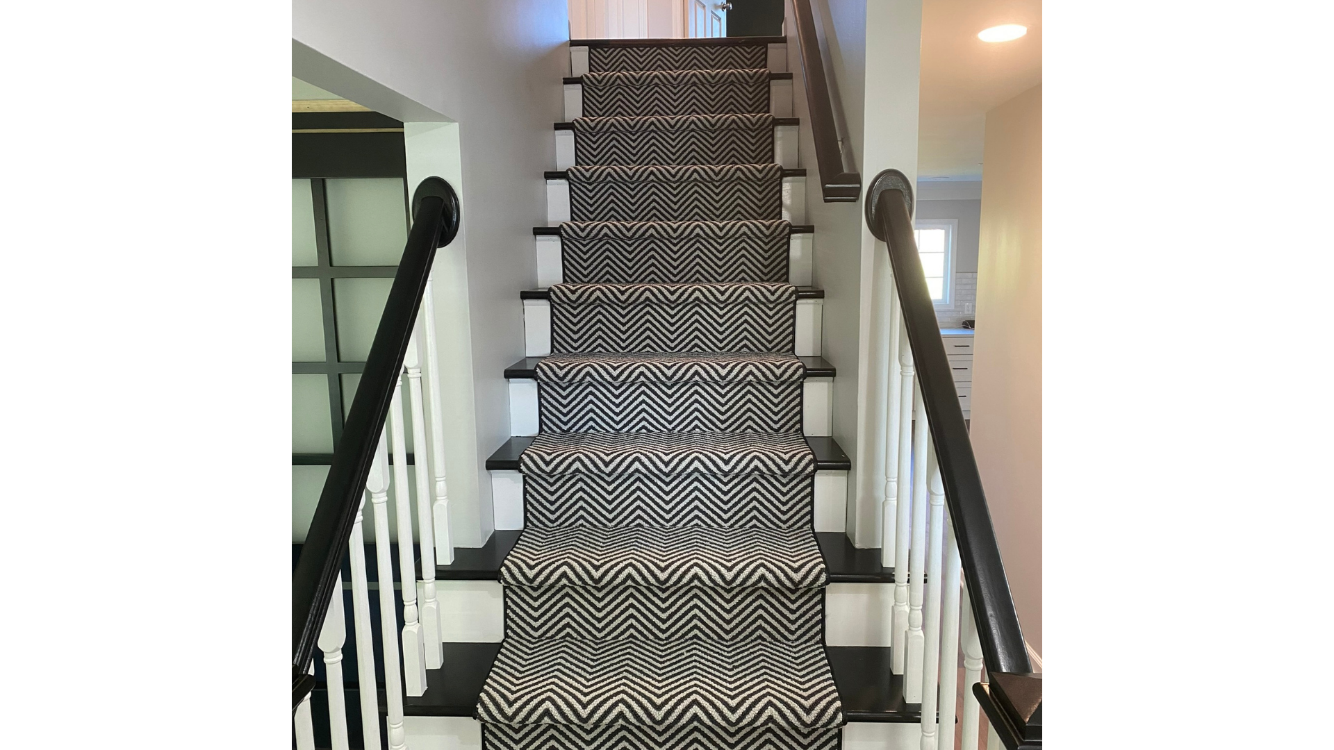 Custom bound stair runner installation