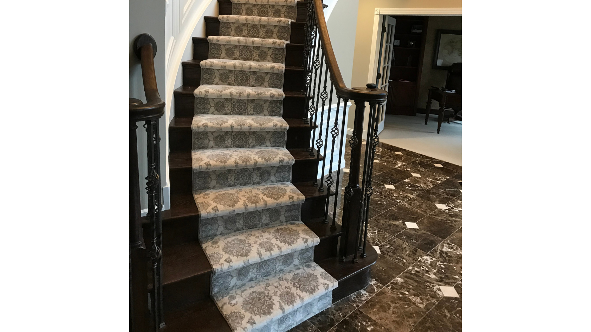 Soft carpet stair runner in Westland Michigan