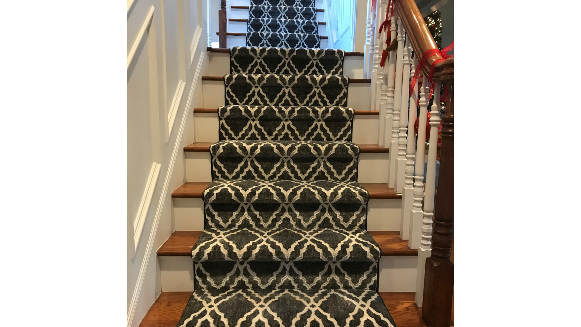 Beautiful stair runner for open staircase