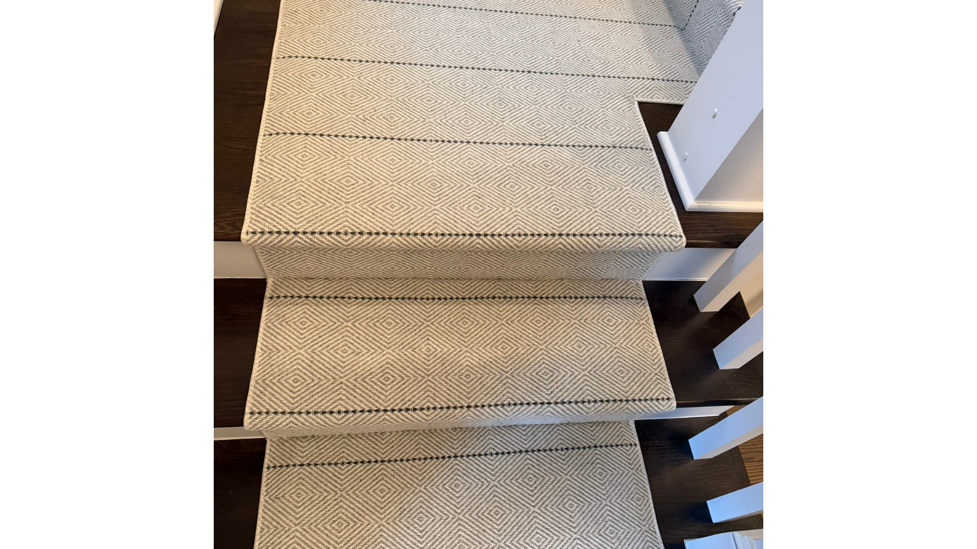 Modern stair runner with custom binding