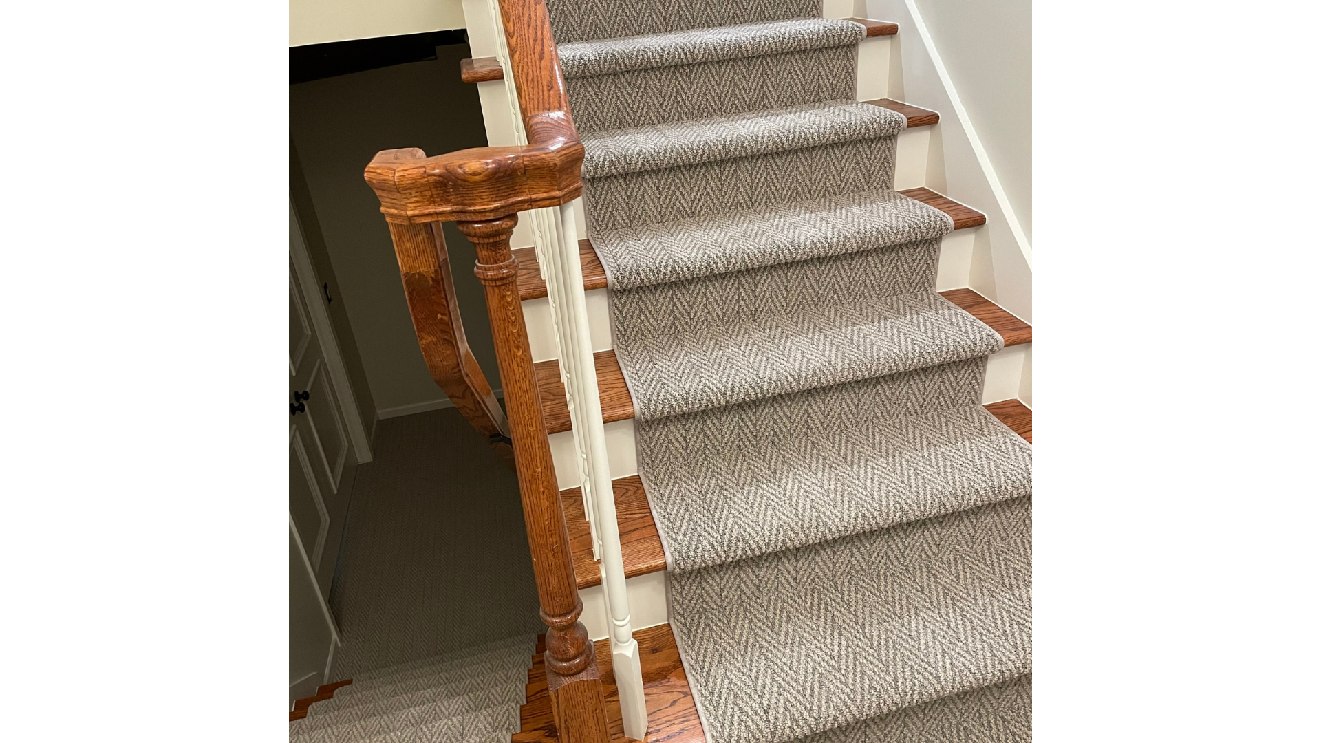 Wool stair runner for custom staircase